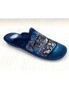 Biorelax zapatilla de casa acolchada hombre azul moto Bio1433