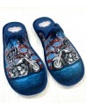 Biorelax zapatilla de casa acolchada hombre azul moto Bio1433