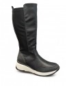 Mysoft bota caña alta impermeable negra mujer My22m548