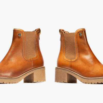 Bota Pitillos para mujer tacón bajo de piel cuero 2724