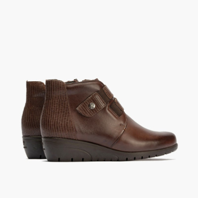 Pitillos botín con cuña de mujer con velcro y cremallera - P2732