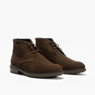 Pitillos botas hombre nobuk de vestir marrón cordón - P4953