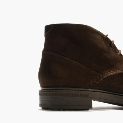 Pitillos botas hombre nobuk de vestir marrón cordón - P4953