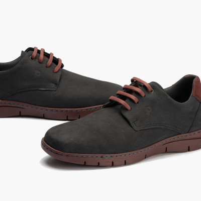 Pitillos zapato de hombre piel nobuk marino - P4962