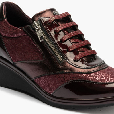 Pitillos zapato deportivo con cuña y cremallera mujer - P5325