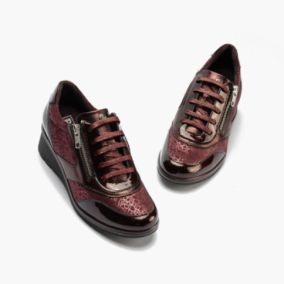 Pitillos zapato deportivo con cuña y cremallera mujer - P5325