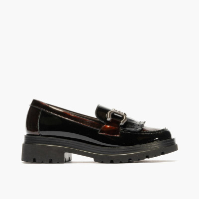 Zapato mocasín Pitillos de piel charol para mujer - P5360