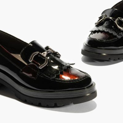 Zapato mocasín Pitillos de piel charol para mujer - P5360