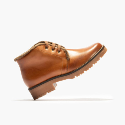 Botines de piel Pitillos Safari con cordones y pelo - P5374