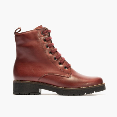 Pitillos bota piel estilo militar de mujer con cordones - P5375 Pitillos bota piel estilo militar de mujer con cordones - P5375