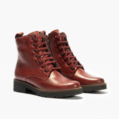 Pitillos bota piel estilo militar de mujer con cordones - P5375 Pitillos bota piel estilo militar de mujer con cordones - P5375