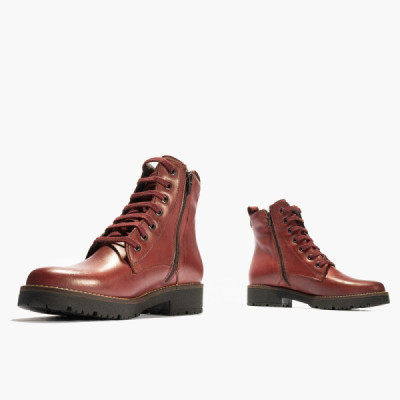 Pitillos bota piel estilo militar de mujer con cordones - P5375 Pitillos bota piel estilo militar de mujer con cordones - P5375