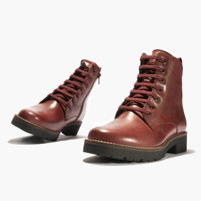 Pitillos bota piel estilo militar de mujer con cordones - P5375 Pitillos bota piel estilo militar de mujer con cordones - P5375