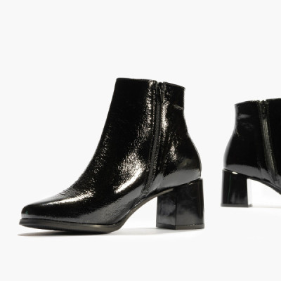 Pitillos botín de vestir para mujer con tacón piel charol - P5405