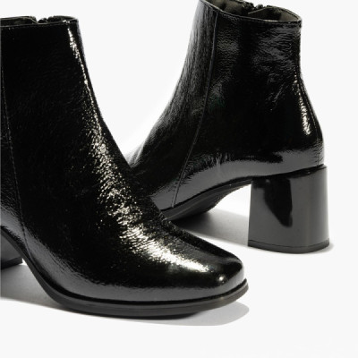 Pitillos botín de vestir para mujer con tacón piel charol - P5405