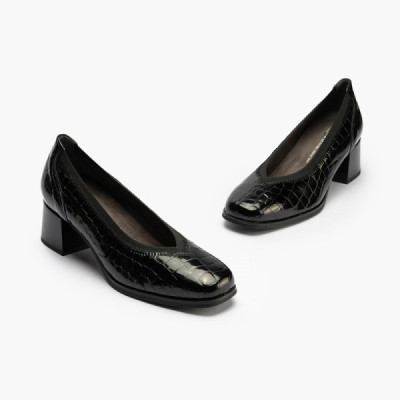 Pitillos zapato salón con tacón elásticos mujer piel - P5410