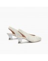 Zapato de vestir mujer Pitillos salón tacón bajo plata P5750