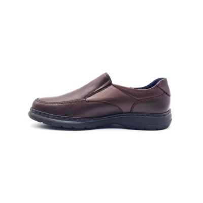 Notton zapato mocasín ancho especial hombre marrón - N0303