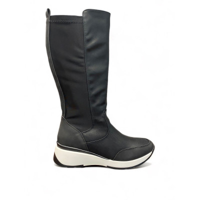 Mysoft bota caña alta impermeable negra mujer - My22m548