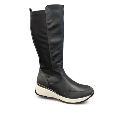 Mysoft bota caña alta impermeable negra mujer - My22m548