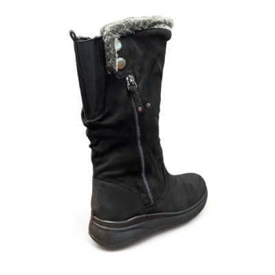 Mysoft bota caña media adorno pelito para mujer My22m558