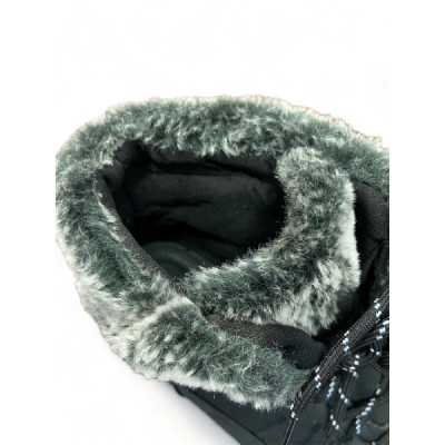 Mysoft botin de cuña mujer pelo con cordón negra - my22m572