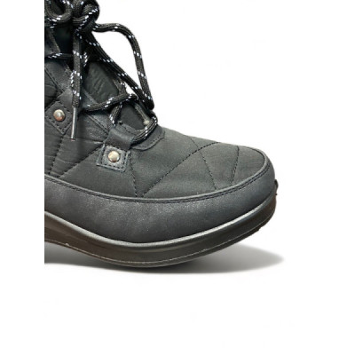 Mysoft botin de cuña mujer pelo con cordón negra - my22m572