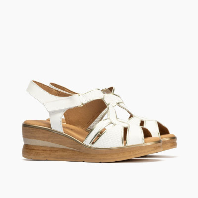 Sandalia con cuña para mujer Pitillos en blanco - P5603 Sandalia con cuña para mujer Pitillos en blanco - P5603