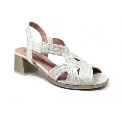 Sandalia de vestir mujer Pitillos con tacón tiras dorada - P5690 Sandalia de vestir mujer Pitillos con tacón tiras dorada - P5690