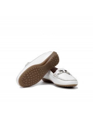 Zapato mocasín para mujer Fluchos Bruni blanco, crudo y marino F0804