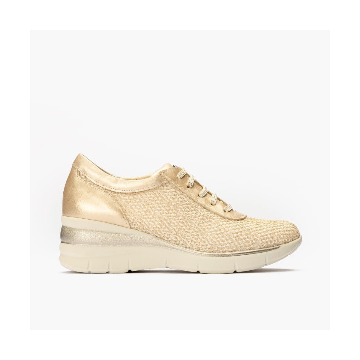 Pitillos deportivo tejido primavera cuña mujer beige 5142