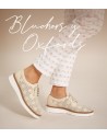 Zapato de cordones mujer Pitillos calado color crema P5730