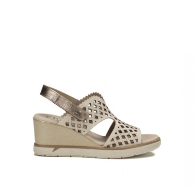 Sandalia con cuña para mujer Fluchos horma ancha blanca - F1972