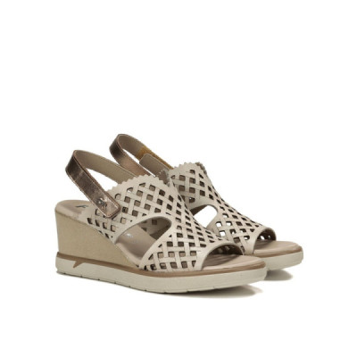 Sandalia con cuña para mujer Fluchos horma ancha blanca - F1972