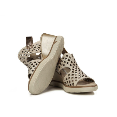 Sandalia con cuña para mujer Fluchos horma ancha blanca - F1972