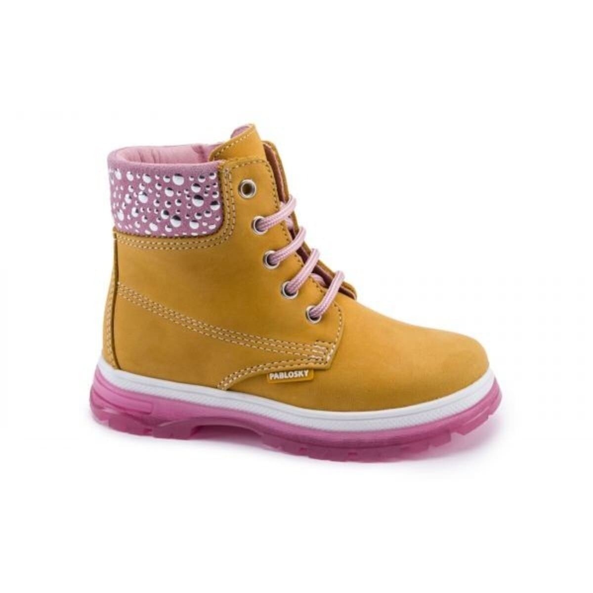 Pablosky bota niña piel mostaza talla 29 al 38 Pa404685