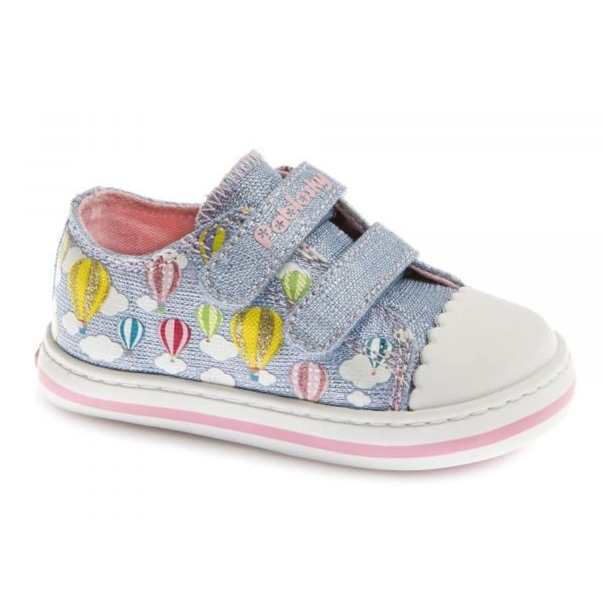 Zapatilla lona con velcro niña, azul Pa961511