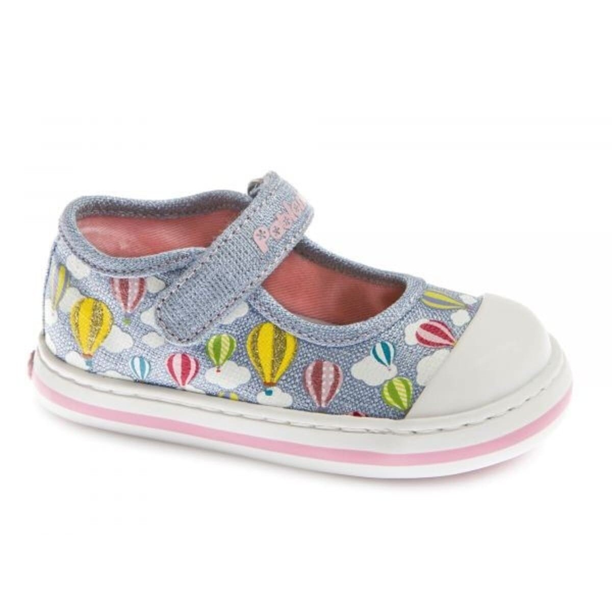 Zapatilla lona con velcro niña, azul Pa961511