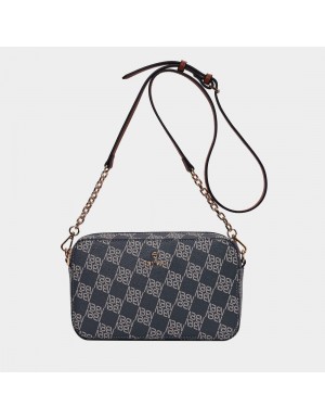 Bolso bandolera de vestir mujer Loja Binnari azul y marrón Cnp20343