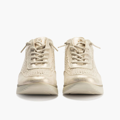 Zapato deportivo Pitillos Marley con picados oro mujer - P10430
