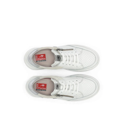 Fluchos Deportivo blanco Aqua en piel y cremallera mujer - F2173 Fluchos Deportivo blanco Aqua en piel y cremallera mujer - F2173