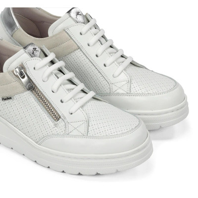 Fluchos Deportivo blanco Aqua en piel y cremallera mujer - F2173 Fluchos Deportivo blanco Aqua en piel y cremallera mujer - F2173