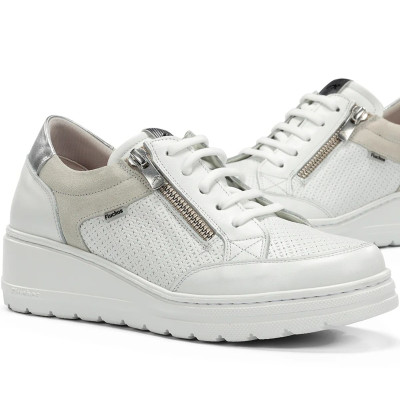 Fluchos Deportivo blanco Aqua en piel y cremallera mujer - F2173 Fluchos Deportivo blanco Aqua en piel y cremallera mujer - F2173