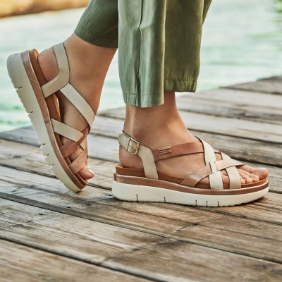 Sandalia de Pikolinos Palma con cuña y tiras cruzadas mujer - Pk0650c1