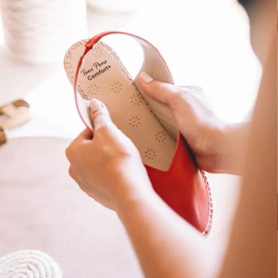 Alpargatas ancho especial Termal Toni Pons de piel roja - Tptermalr