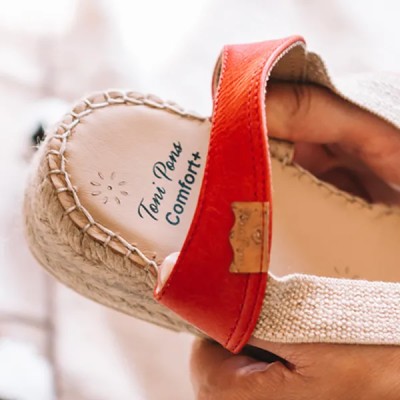 Alpargatas ancho especial Termal Toni Pons de piel roja - Tptermalr