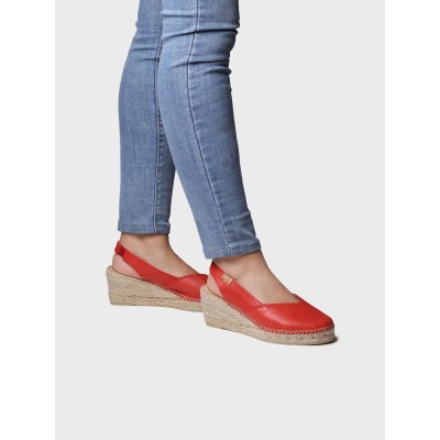 Alpargatas ancho especial Termal Toni Pons de piel roja - Tptermalr