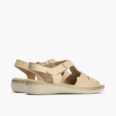 Sandalias ancho especial Pitillos cuña baja con velcro - P10303