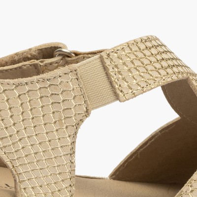 Sandalias ancho especial Pitillos cuña baja con velcro - P10303