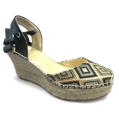 AnseRioja alpargata de rafia cuña alta con plataforma mujer - As851